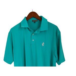 Peter Millar Summer Comfort Polo Shirt in Emerald Green Color Size Large